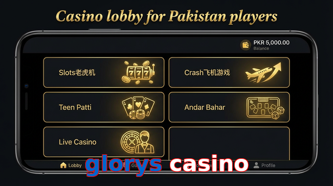 Lobby view of Glorys Casino for Pakistan users